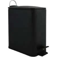 Spirella Pedaalemmer Paris - zwart - 5 liter - metaal - L28 x B14 x H29 cm - soft-close - toilet/badkamer - Pedaalemmers