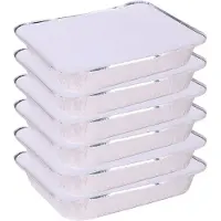 Elite Meal prep bewaar bakjes - Aluminium - 8x - 33 x 25 x 5 cm - met deksel - Vershoudbakjes