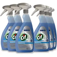 Cif 6x Professional Glas -en Interieurreiniger Pro Formula 750 ml