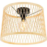 QAZQA Landelijke plafondlamp rotan 40 cm IP44 - Calamus