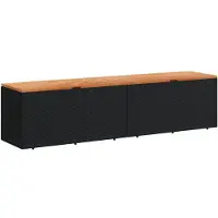 vidaXL Tuinbox 220x50x54 cm poly rattan en acaciahout zwart