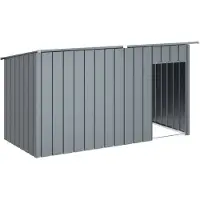 DKD Home Decor Hondenhok met dak 196x91x110 cm verzinkt staal antracietkleurig