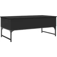 vidaXL Salontafel 100x50x40 cm bewerkt hout en metaal zwart