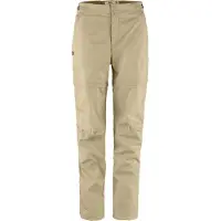 Fjällräven - Dames wandel- en bergkleding - Abisko Hike Zip Off Trousers W Fossil voor Dames van Gerecycled Polyester - Maat S/M - Beige