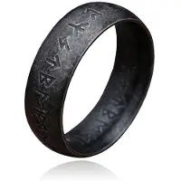 LGT JWLS Heren Ring - Ancient Runic Black-20mm