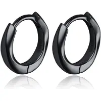 TJ Tom Jaxon Tom Jaxon Heren Oorbellen - Twist Zwart-12mm