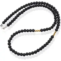 Memphis Accessoires Heren Ketting van Matte Agaat Kralen - Natuursteen - 6mm-60cm