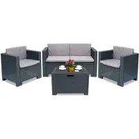 BICA Colorado Coffee Box 4 antraciet technorattan set met doos