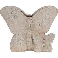 Clayre & Eef Bloempot Vlinder 24x10x19 cm Beige Steen Beige