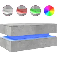 vidaXL Salontafel met LED-verlichting 90x50x40 cm betongrijs