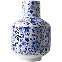 Heinen Delfts Blauw Hoge bolvaas Bloem