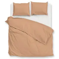Heckett & Lane Zohome Dekbedovertrek Percalle Cream Tan 200x200-220 cm Percalkatoen