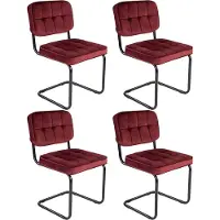 Kick Collection Kick - Buisframe Stoel - Velours Rood (set van 4)