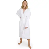 Blumtal Badjas Katoen Dames - Katoenen Badjas - Zachte Badjas - Met Capuchon - Fluweelzachte Badstof - Oeko-TEX Gecertficeerd - Wit - Maat M