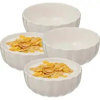 Secret De Gourmet Soepkommen/serveer schaaltjes - 8x - Delphi - porselein - D15 x H7 cm - ivoor wit