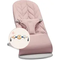 BabyBjörn Wipstoel Bliss Bundle - Geweven kroonblad quilt - Oudroze incl Speelboog Ondeugende oogjes Pastel