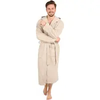 Blumtal Badjas Katoen - Katoenen Badjas - Zachte Badjas met Capuchon - 100% Katoen - Taupe - Maat XL