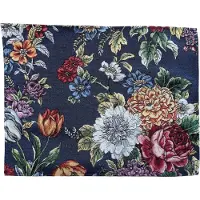 Emme Placemat - donkerblauw met kleurige bloemen - Kate Navy