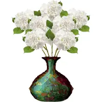Emerald Kunstbloem hortensia tak - 8x - Challenge - 47 cm - wit - kunst zijdebloem - Hydrangea