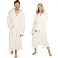 Blumtal Badjas Unisex - Dames en Heren Badjas - Fleece Badjas met Capuchon - met Zakken - Gebroken Wit - Maat XL