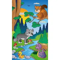 Dimex Fotobehang - Forest Animals 150x250cm - Vliesbehang