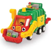 Wow Toys Flip 'n' Trip Fred - Batterijloze Vuilniswagen - Push & Go Vuilniswagen met 2 Afvalverzamelaars & 3 Containers - BPA-Vrij & Vaatwasserbestendig - Vanaf 1 tot 5 Jaar