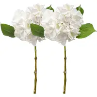 Emerald Kunstbloem hortensia tak - 2x - Challenge - 47 cm - wit - kunst zijdebloem - Hydrangea