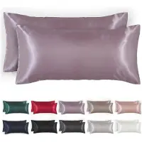 Blumtal Set van 2 Satijnen Kussenslopen - 50 x 70 cm - Kussensloop Satijn - Satijnen Kussensloop - Lichtpaars