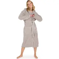 Blumtal Badjas Katoen Dames - Katoenen Badjas - Zachte Badjas - Met Capuchon - Fluweelzachte Badstof - Oeko-TEX Gecertficeerd - Grijs - Maat M