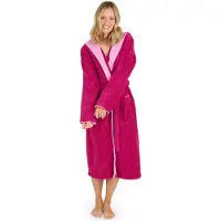 Blumtal Badjas Katoen Dames - Katoenen Badjas - Zachte Badjas - Met Capuchon - Fluweelzachte Badstof - Oeko-TEX Gecertficeerd - Fuchsia - Maat L