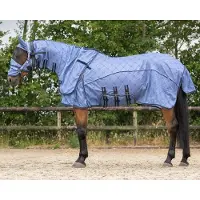 QHP Vliegendeken collection nek+hoed - maat 90/125 - country blue