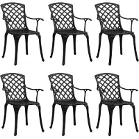 vidaXL Tuinstoelen 6 st gietaluminium zwart