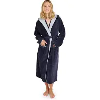 Blumtal Badjas Katoen Dames - Katoenen Badjas - Zachte Badjas - Met Capuchon - Fluweelzachte Badstof - Oeko-TEX Gecertficeerd - Donkerblauw - Maat S