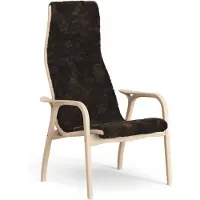 Swedese Lamino Fauteuil gelakt Beuk/schapenvacht Espresso (bruin)