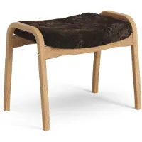 Swedese Lamino voetenbankje Eik geolied/schapenvacht Espresso (bruin)