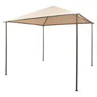 vidaXL Partytent, paviljoen, overkapping, 3x3 meter, staal, beige