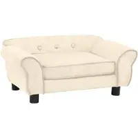 vidaXL Hondenbank 72x45x30 cm pluche crèmekleurig