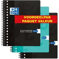 Oxford Voordeelpak - Collegeblokken - 3x A5 - Lijn - Schrijfblok - 80 vel