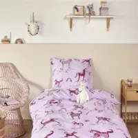 Beddinghouse Dekbedovertrek Unicorn Paradise Pink Katoen-100 x 135 cm | Kinder