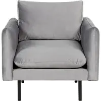 Beliani VINTERBRO - Fauteuil-Grijs-Fluweel