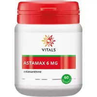 Vitals Astamax 6 mg Astaxanthine - 60 softgels - antioxidanten. Natuurlijke astaxanthine uit algen met vitamine C en E ter bescherming van cellen tegen invloeden van buitenaf.