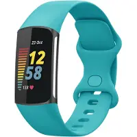IMoshion Siliconen Sport bandje voor de Fitbit Charge 5 / 6 - Maat L - Turquoise
