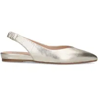Manfield Gouden leren slingback ballerina's | Maat 38