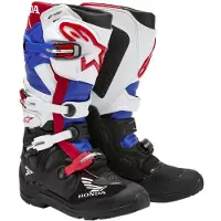 Alpinestars Tech 7 Enduro Drystar Honda, laarzen waterdicht ,Zwart/Wit/Blauw/Lichtrood ,10 US