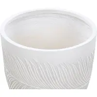 Beliani FTERO - Bloempot - Wit - 42 x 42 x 40 cm - Kleivezel