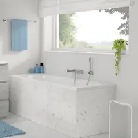 Linie Tessa eenpersoons inbouwbad 170 x 75 cm acryl Glanzend Wit