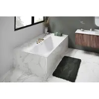 Balmani Kantiga tweepersoons inbouwbad 180 x 80 cm Solid Surface mat wit