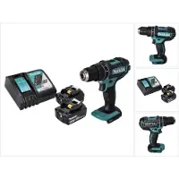 Makita DHP 482 RT Accu klopboormachine 18 V 62 Nm + 2x accu 5.0 Ah + lader (Oplaadbare batterij)