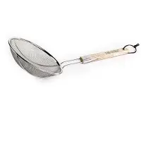 Yakiniku - RVS Zeef - Bolzeef - BBQ Zeef - Met Bamboe Handvat - 44cm - Vergiet - BBQ Accessoire