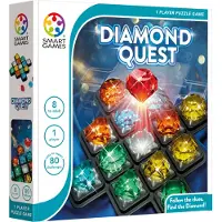 SmartGames Diamond Quest - Logisch Denkspel - 80 Educatieve Mijnuitdagingen - Kleuren & Vormen Breinbreker - Solospel over Edelstenen - Vanaf 10 Jaar